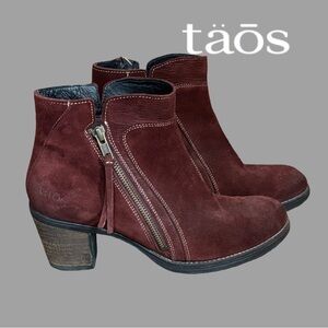 Taos Maroon Suede bootie!  Size 39
